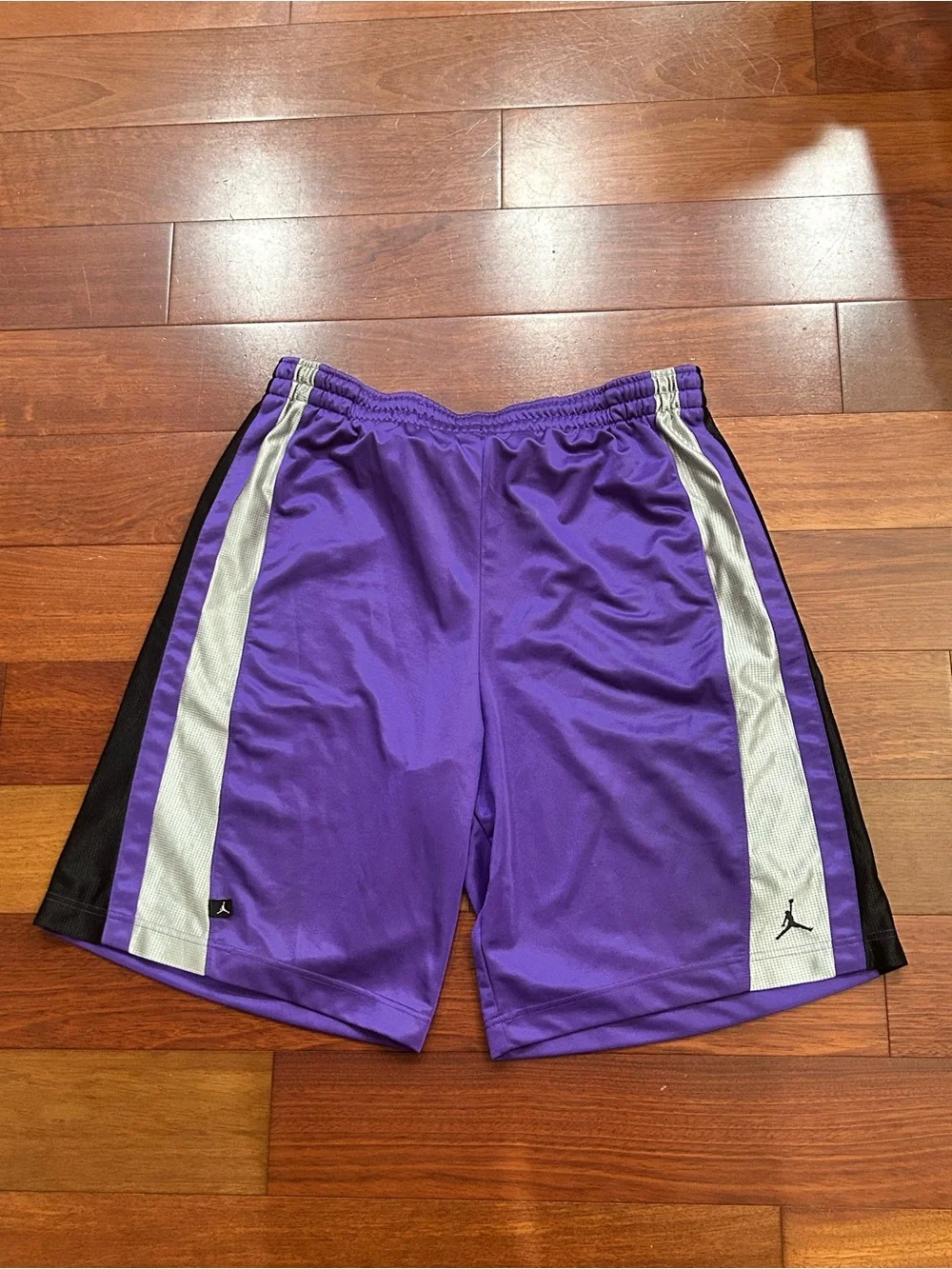 Jordan Men’s Purple Athletic Shorts with White & Black Panels